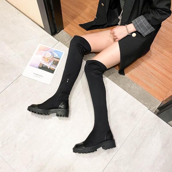 boots slim stretch knee high platform winter women long shoes sock over the, Black
boots slim stretch knee high platform winter women long shoes sock over the, Black