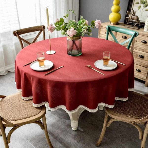 table cloth solid decorative linen tablecloth with lace cover thicken round dust proof banquet wedding dining tea
table cloth solid decorative linen tablecloth with lace cover thicken round dust proof banquet wedding dining tea