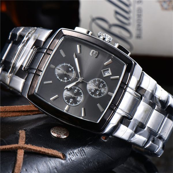 fashion designer men's casual watch multi-time zone automatic calendar metal steel band quartz watch, Slivery;brown