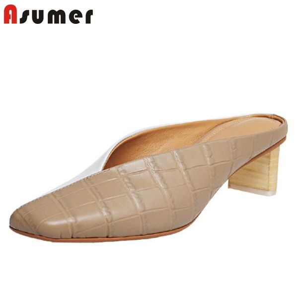 dress shoes asumer 2021 arrive women pumps vintage genuine leather square toe mixed colors spring summer mules ladies, Black
dress shoes asumer 2021 arrive women pumps vintage genuine leather square toe mixed colors spring summer mules ladies, Black