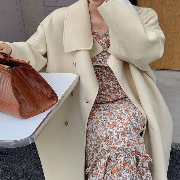 women's wool & blends long double breasted woolen oversized overcoat women winter 2021 korean handmade high end pure color loose 100% c, Black
women's wool & blends long double breasted woolen oversized overcoat women winter 2021 korean handmade high end pure color loose 100% c, Black