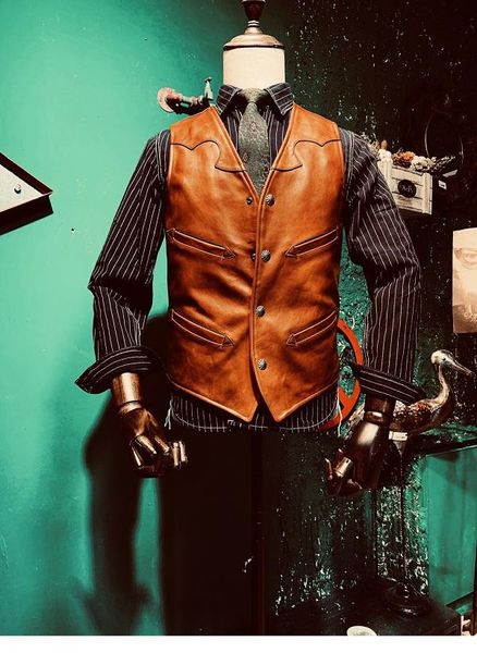 men's leather & faux yr.cool japan tanned 1.1mm cowhide v-neck vest.vintage style vest,fashion slim genuine coat,, Black
men's leather & faux yr.cool japan tanned 1.1mm cowhide v-neck vest.vintage style vest,fashion slim genuine coat,, Black