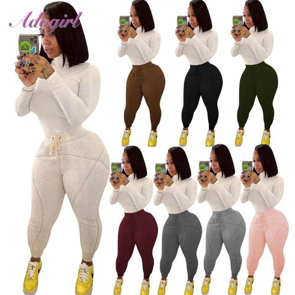 autumn winter activewear sweatpants women casual solid teddy fleece drawstring high waist sport pants outfit home thick trousers women', Black;white
autumn winter activewear sweatpants women casual solid teddy fleece drawstring high waist sport pants outfit home thick trousers women', Black;white