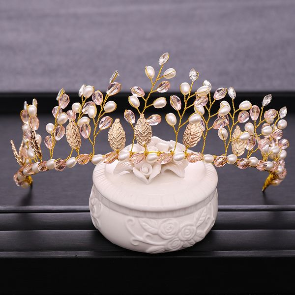 new wedding hair accessories flower leaves pearl crystal headband princess crown bridal tiara gold tiara handmade accessoriesdio chan contac, Golden;white
new wedding hair accessories flower leaves pearl crystal headband princess crown bridal tiara gold tiara handmade accessoriesdio chan contac, Golden;white