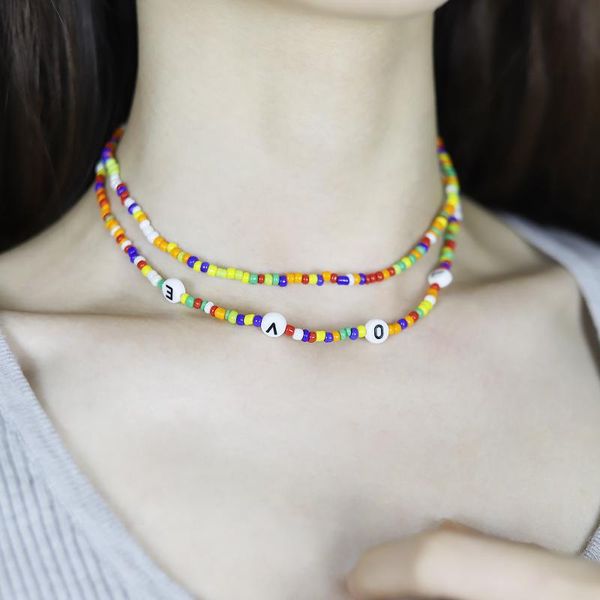 chokers fashion bohemia handmade diy rice bead necklace letter lucky love angel choker clavicular chain colorful female beach jewelry, Golden;silver
chokers fashion bohemia handmade diy rice bead necklace letter lucky love angel choker clavicular chain colorful female beach jewelry, Golden;silver