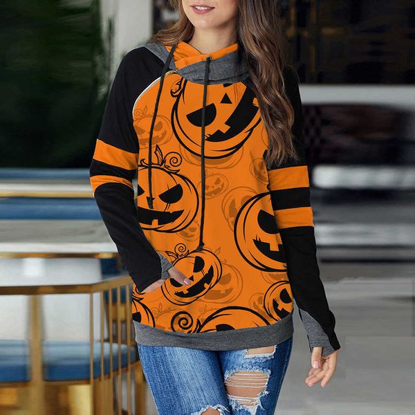 halloween hoodies women outerwear autumn winter long sleeve pumpkin print color contrast patchwork hood sweatshirt 210526, Black
halloween hoodies women outerwear autumn winter long sleeve pumpkin print color contrast patchwork hood sweatshirt 210526, Black