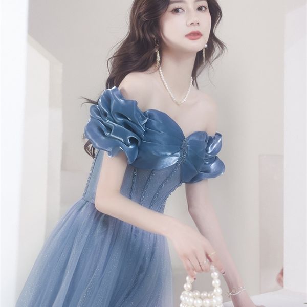 evening one shoulder blue long banquet temperament art test performance host dress performance summer, White;black
evening one shoulder blue long banquet temperament art test performance host dress performance summer, White;black