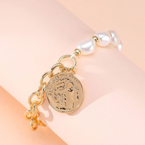 fashion alloy simple bracelet imitation pearl pendant portrait coin pendant adjustable female jewelry, Black
fashion alloy simple bracelet imitation pearl pendant portrait coin pendant adjustable female jewelry, Black