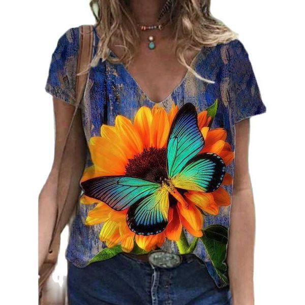 women's t-shirt clothing colorful butterfly printed 3d t-shirts loose short sleeve tee casual summer streetwear ladies tshirt, White
women's t-shirt clothing colorful butterfly printed 3d t-shirts loose short sleeve tee casual summer streetwear ladies tshirt, White