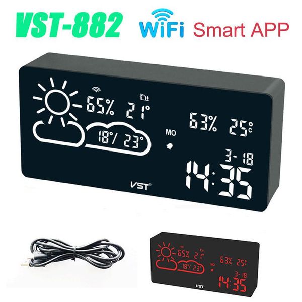 other clocks & accessories wifi network alarm clock weather station temperature backlight table living room office bedroom desk smart app
other clocks & accessories wifi network alarm clock weather station temperature backlight table living room office bedroom desk smart app