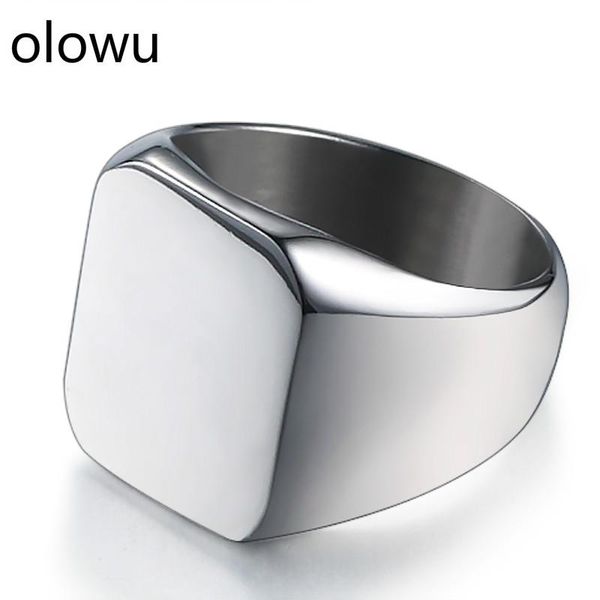 cluster rings olowu classic simple geometric square men's width smooth high polishing stainless steel silver jewelry for party, Golden;silver
cluster rings olowu classic simple geometric square men's width smooth high polishing stainless steel silver jewelry for party, Golden;silver