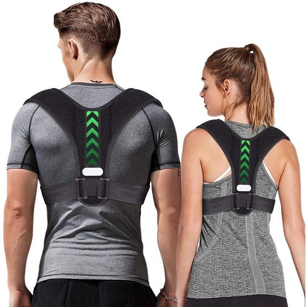 back support posture corrector therapy spine adjustable shoulder belt brace correction, Black;blue
back support posture corrector therapy spine adjustable shoulder belt brace correction, Black;blue