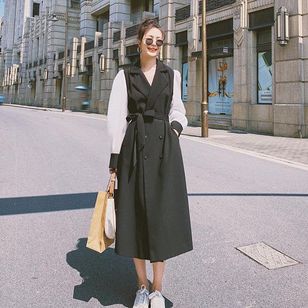 casual dresses superaen 2021 office lady spring autumn notched mesh patchwork puff sleeve a-line mid-calf woman dress, Black;gray
casual dresses superaen 2021 office lady spring autumn notched mesh patchwork puff sleeve a-line mid-calf woman dress, Black;gray