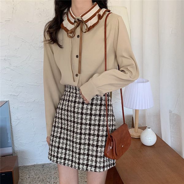 dress gentle vintage ruffles patchwork french style lace-up shirts sweet chic casual all-match stylish blouses, White
dress gentle vintage ruffles patchwork french style lace-up shirts sweet chic casual all-match stylish blouses, White