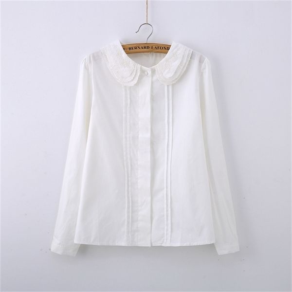 cute white blouse peter pan collar ruched lace embroidery shirt for girls long sleeve s-xxl blusas femininas t51285 210421
cute white blouse peter pan collar ruched lace embroidery shirt for girls long sleeve s-xxl blusas femininas t51285 210421