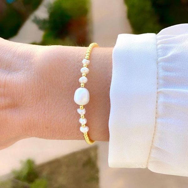beaded, strands fashion luxury baroque natural freshwater pearl bracelet female beaded golden rice bead bracelets handmade jewelry, Black
beaded, strands fashion luxury baroque natural freshwater pearl bracelet female beaded golden rice bead bracelets handmade jewelry, Black