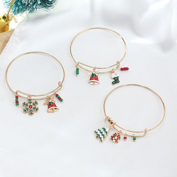 charm bracelets christmas bracelet with cute cartoon snowflake bell pendant creative adjustable alloy bangles jewelry year gift, Golden;silver
charm bracelets christmas bracelet with cute cartoon snowflake bell pendant creative adjustable alloy bangles jewelry year gift, Golden;silver
