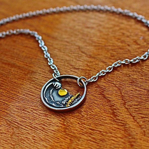 pendant necklaces 1pcs stainless steel ocean cute mini landscape necklace waves and sun mixed metals nature camping hiking jewelry, Silver
pendant necklaces 1pcs stainless steel ocean cute mini landscape necklace waves and sun mixed metals nature camping hiking jewelry, Silver