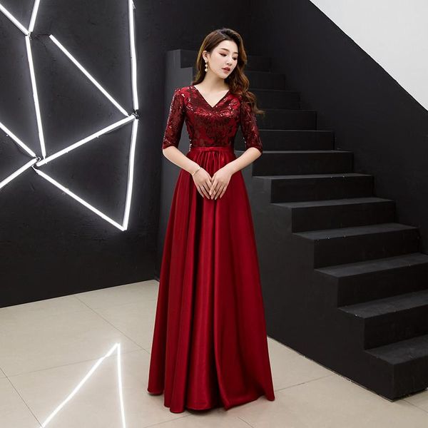 party dresses evening dress long style 2021 banquet half sleeve v-neck shinning sequins prom floor length haute couture, White;black
party dresses evening dress long style 2021 banquet half sleeve v-neck shinning sequins prom floor length haute couture, White;black