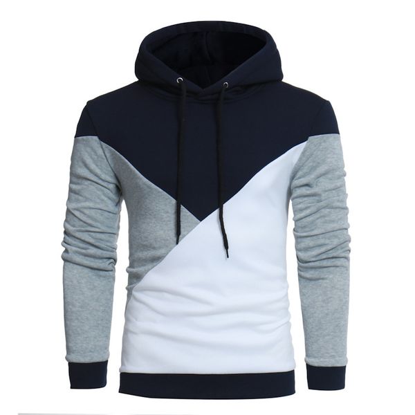 men's hoodies autumn and winter fashion casual large color matching hooded sweater, Black
men's hoodies autumn and winter fashion casual large color matching hooded sweater, Black