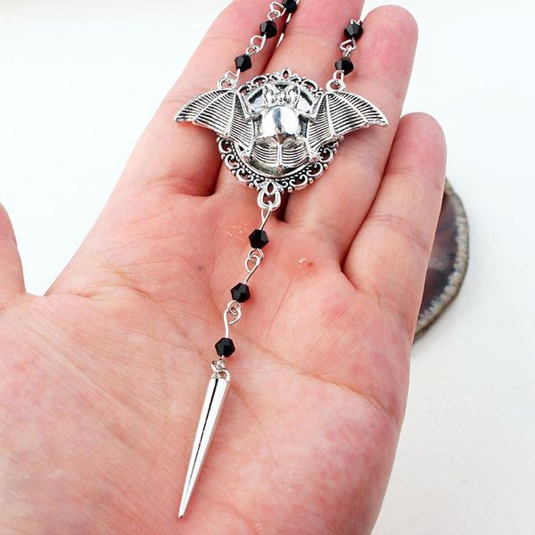 pendant necklaces gothic long necklace for women crystal black beaded chain on the neck silver color insect bat goth jewelry trendy vgn080
pendant necklaces gothic long necklace for women crystal black beaded chain on the neck silver color insect bat goth jewelry trendy vgn080
