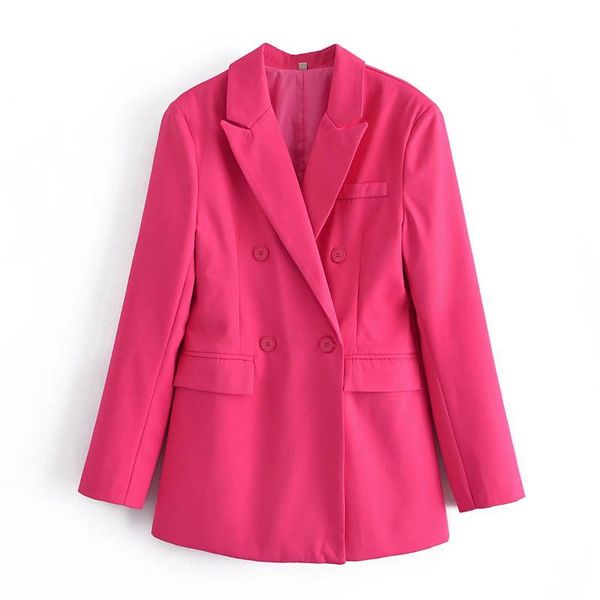 women's suits & blazers women 2021 fashion solid pink blazer coat vintage double breasted long sleeve female outerwear chic, White;black
women's suits & blazers women 2021 fashion solid pink blazer coat vintage double breasted long sleeve female outerwear chic, White;black