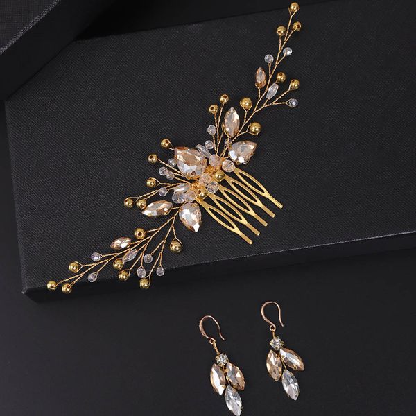 set of bridal hair comb and earrings red gold rhinestone luxury headband bride to be headpieces women wedding hair accessories, Silver
set of bridal hair comb and earrings red gold rhinestone luxury headband bride to be headpieces women wedding hair accessories, Silver
