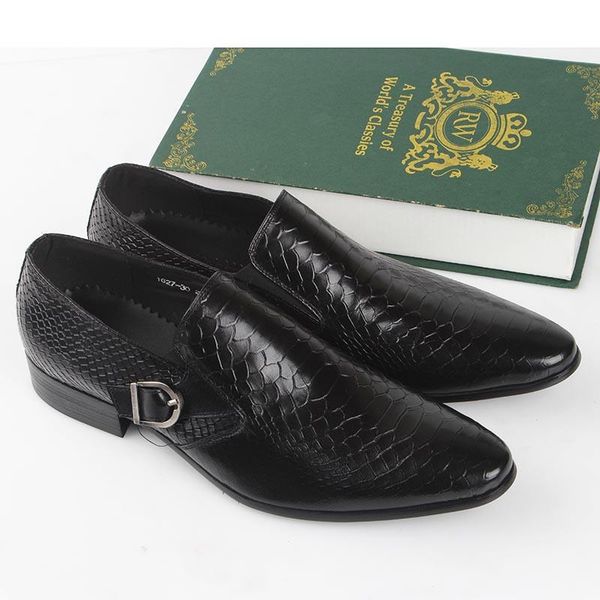 dress shoes men's leather shoes, pointed british fashion, crocodile pattern, business, Black
dress shoes men's leather shoes, pointed british fashion, crocodile pattern, business, Black