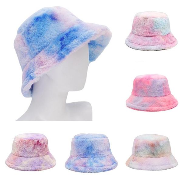 Wide Brim Hats Winter Women Bucket Hat Fashion Tie-dyed Faux Fur Warm Outdoor Panama Cap Sun Rainbow Color Caps, Blue;gray
Wide Brim Hats Winter Women Bucket Hat Fashion Tie-dyed Faux Fur Warm Outdoor Panama Cap Sun Rainbow Color Caps, Blue;gray
