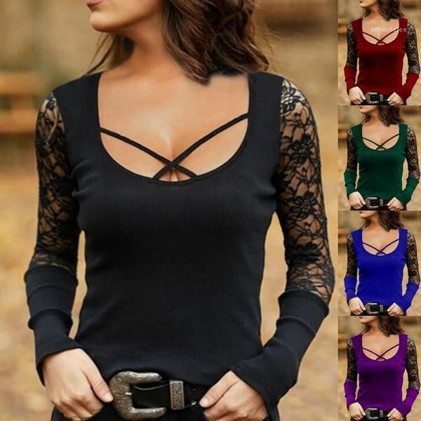 sleeve spring autumn lace panelled tees fashion casual women clothes 2020 new womens designer tshirt long, White
sleeve spring autumn lace panelled tees fashion casual women clothes 2020 new womens designer tshirt long, White