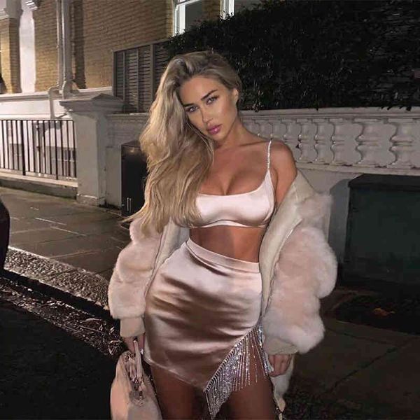 women sexy&club rhinestone tassel two pieces of sets spaghetti strap strapless and side split skirt summer fashion set 210412, White
women sexy&club rhinestone tassel two pieces of sets spaghetti strap strapless and side split skirt summer fashion set 210412, White