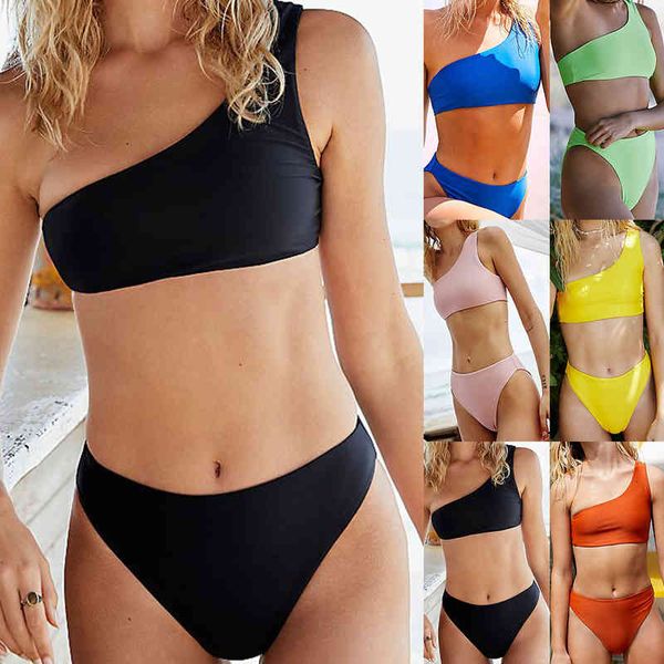 single shoulder bikini swimsuit 2021, White;black
single shoulder bikini swimsuit 2021, White;black