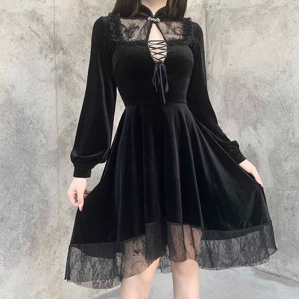 casual dresses black gothic autumn winter vintage retro lace mini female hepburn high street party night women kql7, Black;gray
casual dresses black gothic autumn winter vintage retro lace mini female hepburn high street party night women kql7, Black;gray