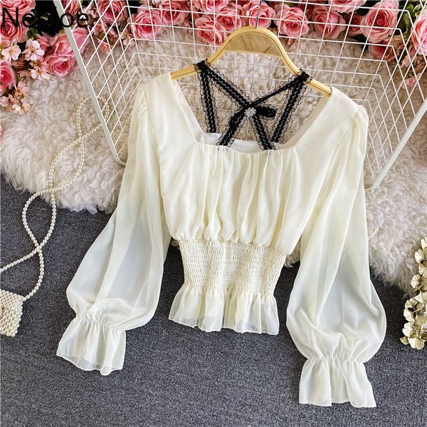 neploe blusas mujer de moda square collar chiffon chic shirt women slim waist temperament short blouse white blouse 210422
neploe blusas mujer de moda square collar chiffon chic shirt women slim waist temperament short blouse white blouse 210422