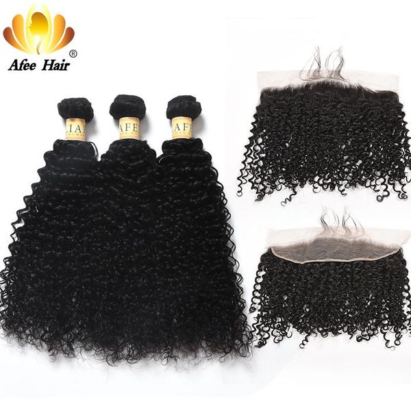 human hair bulks aliafee malaysian curl bundles with frontal 13*4 baby weave kinky curly non remy, Black
human hair bulks aliafee malaysian curl bundles with frontal 13*4 baby weave kinky curly non remy, Black