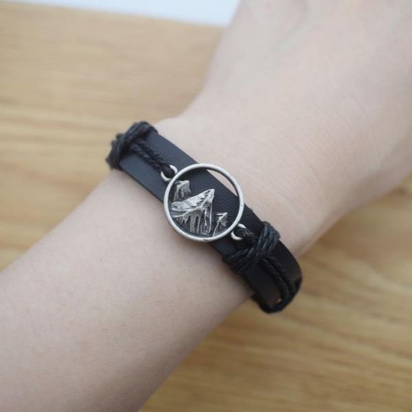 link, chain 12pcs fashion 3d mountain charm bracelet leather bracelets for men women jewelry, Black
link, chain 12pcs fashion 3d mountain charm bracelet leather bracelets for men women jewelry, Black