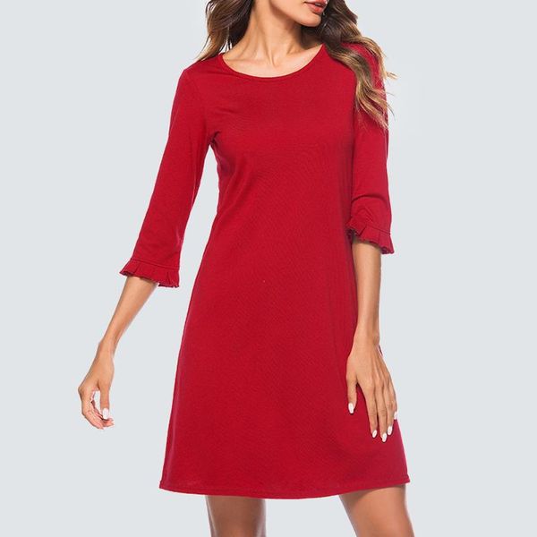 casual dresses women daily crew neck 3/4 sleeve loose straight mini t-shirt dress 1ht028, Black;gray
casual dresses women daily crew neck 3/4 sleeve loose straight mini t-shirt dress 1ht028, Black;gray