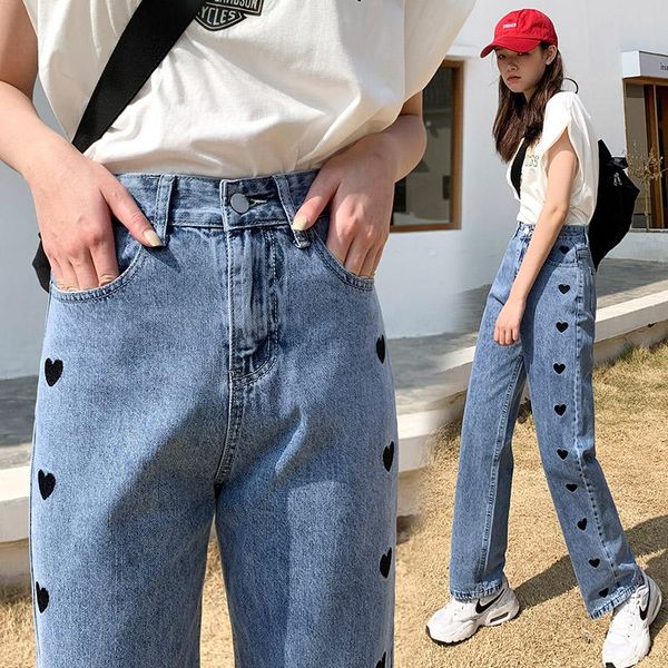 women fashion printed jeans spring autumn style straight wide leg pants loose fit denim ladies blue black casual trousers women's
women fashion printed jeans spring autumn style straight wide leg pants loose fit denim ladies blue black casual trousers women's