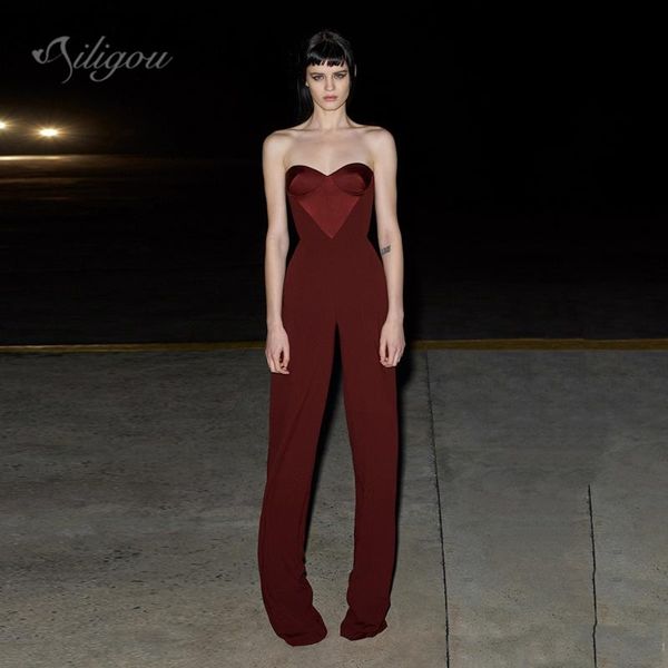 women's jumpsuits & rompers ailigou 2021 summer women strapless burgundy jumpuits bodycon elegant club celebrity party jumpsuit vestido, Black;white
women's jumpsuits & rompers ailigou 2021 summer women strapless burgundy jumpuits bodycon elegant club celebrity party jumpsuit vestido, Black;white