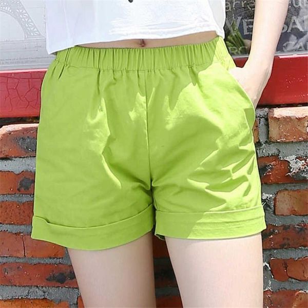 women's shorts summer women mid waist loose short casual pockets plus size feminino mini pants, White;black
women's shorts summer women mid waist loose short casual pockets plus size feminino mini pants, White;black