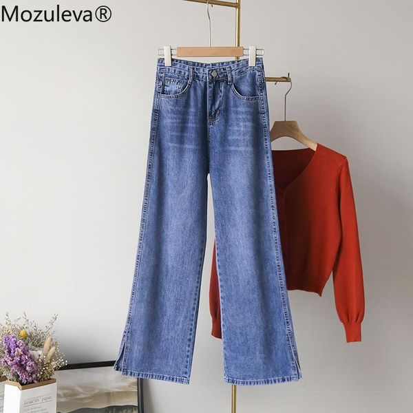 women's jeans mozuleva arrival streetwear korean-style high-waist denim wide-leg pants double side slit design, Blue
women's jeans mozuleva arrival streetwear korean-style high-waist denim wide-leg pants double side slit design, Blue