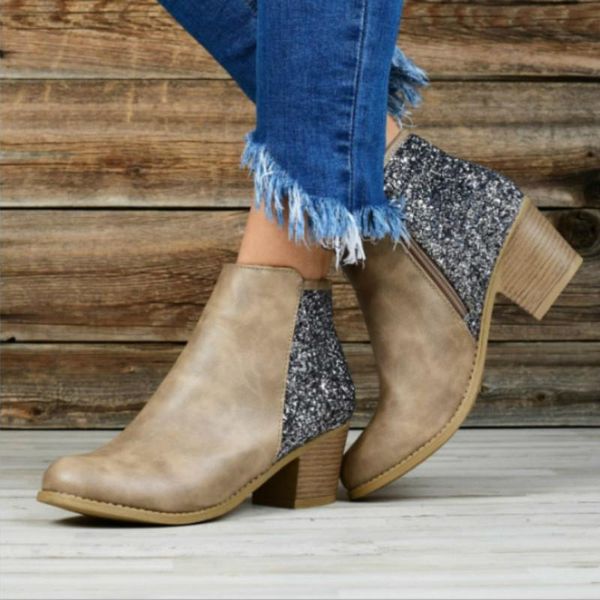 boots winter women leather ankle point toe mixed color platform rubber bling thick heels ladies shoes zapatos de mujer, Black
boots winter women leather ankle point toe mixed color platform rubber bling thick heels ladies shoes zapatos de mujer, Black