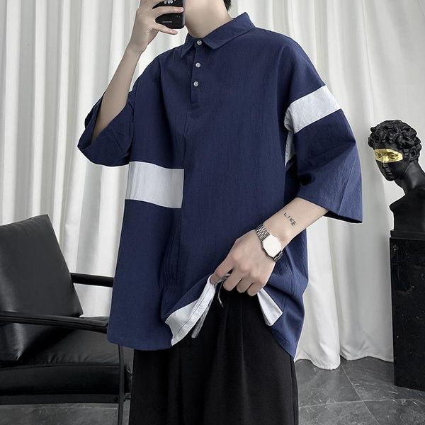 men's casual shirts ewq / wear contrast color patchwork half sleeve oversize shirt for male 2021 summer loose linen korean 9y1927, White;black
men's casual shirts ewq / wear contrast color patchwork half sleeve oversize shirt for male 2021 summer loose linen korean 9y1927, White;black