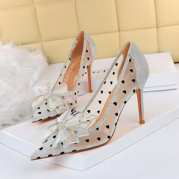 dress shoes luxury high heels women polka dot mesh slip on pumps butterfly-knot pointed toe slides big size glitter shallow stilettos, Black
dress shoes luxury high heels women polka dot mesh slip on pumps butterfly-knot pointed toe slides big size glitter shallow stilettos, Black