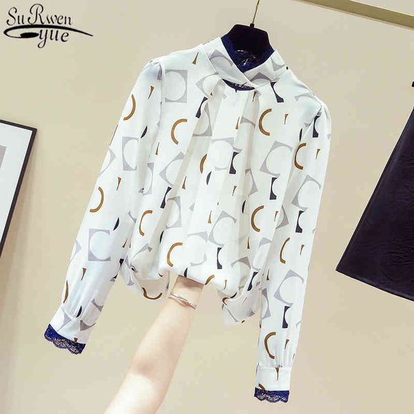 long sleeve bottoming shirt women's white stitching lace shirts chiffon blouse pullover stand collar feminine 11170 210427
long sleeve bottoming shirt women's white stitching lace shirts chiffon blouse pullover stand collar feminine 11170 210427