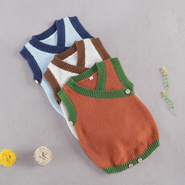 jumpsuits boiiwant 2021 autumn winter baby girls boys sweater rompers sleeveless solid color knitted v-neck warm clothing 0-3y, Blue
jumpsuits boiiwant 2021 autumn winter baby girls boys sweater rompers sleeveless solid color knitted v-neck warm clothing 0-3y, Blue