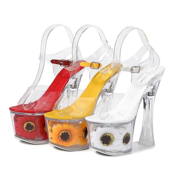 women shoes slippers plastic crystal platform clear pvc high heels sandals the buckle transparent flowers, Black
women shoes slippers plastic crystal platform clear pvc high heels sandals the buckle transparent flowers, Black