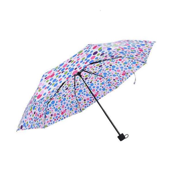fashion small round dot polyester folding umbrella