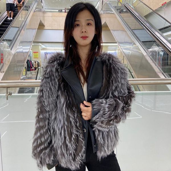 women's fur & faux natural silver coat sheepskin collar winter warm thick overvoat women outwear, Black
women's fur & faux natural silver coat sheepskin collar winter warm thick overvoat women outwear, Black