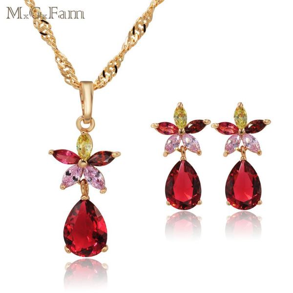 earrings & necklace mxgxfam red cz jewelry sets for women multicolor flower drop water 18 k yellow gold color 45cm wave chain, Silver
earrings & necklace mxgxfam red cz jewelry sets for women multicolor flower drop water 18 k yellow gold color 45cm wave chain, Silver